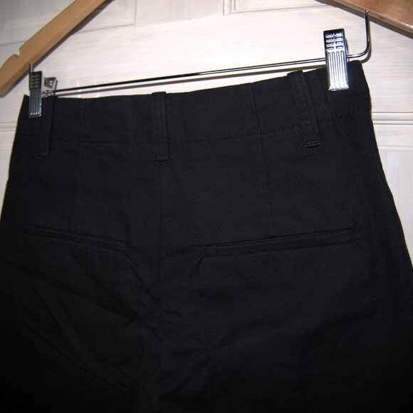 Black Chino Shorts High Rise by Vince Size 2 Flat Front with Pockets - Picture 6 of 14